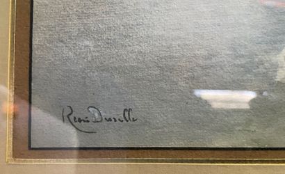 null René DURELLE ( 1872-1954 )
Les côtes normandes
Gouache sur papier, signée en...