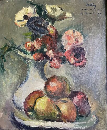 null Manuel ORTIZ DE ZARATE (1886-1946)
Vase de fleurs et plat de fruits
Huile sur...