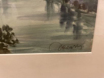 null Albert DECARIS (1901 - 1988)
Paysage au fleuve 
Aquarelle, signée et située...