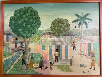 null Lot de tableaux de l'Ecole haïtienne contemporaine.
