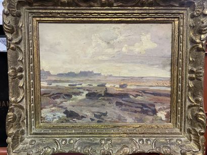 null Louis TESSON (1820-1870)
Deux vues de bord de mer
Huiles sur panneaux, l'une...