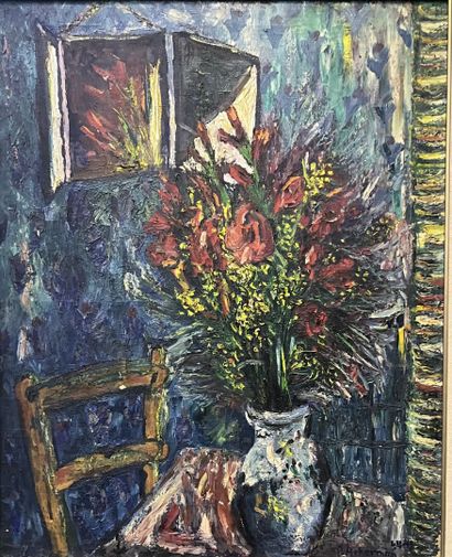 null Paul ACKERMAN (1908-1981)
Bouquet de fleurs sur la table
Huile sur toile, signée...