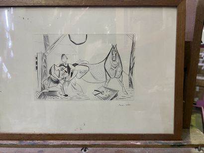 null MISCELLANEOUS
Lot of prints by : 
Sami BRISS (1930)
Nude with a guitar
Lithograph...
