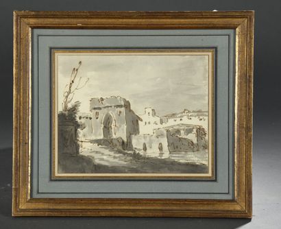 null 18th century FRENCH school
View of a village
Pen and brown ink, grey wash.
16...