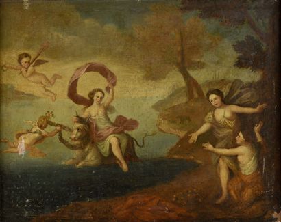 null ITALIAN school around 1700,
follower of the ALBANE
The Abduction of Europa
Canvas.
66...