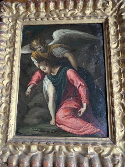 null Attribué à Pietro FACCINI 
(Vers 1562 - 1602)
Jésus soutenu par l'Ange
Cuivre
29...