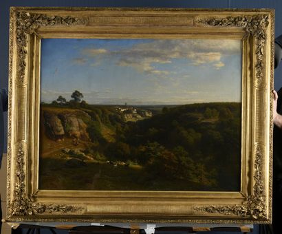 null Joseph QUINAUX (1822-1895)
The pasture
Oil on canvas signed lower left and dated...