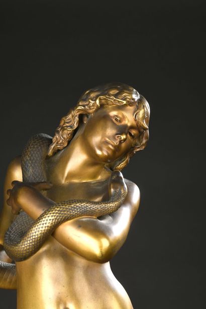 null Jean Antoine IDRAC, ( 1849, 1884), 
Salammbô, Bronze à patine dorée. 
Signé...