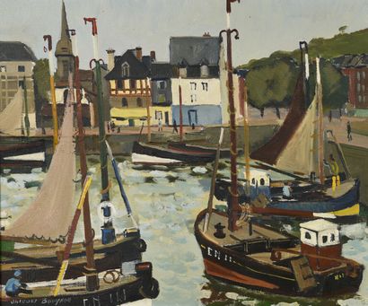 null Jacques BOUYSSOU (1926-1997)
Le port de Honfleur
Huile sur toile, signée en...