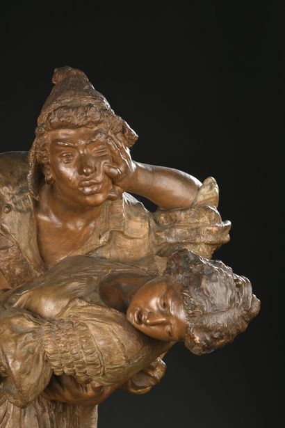 null Costantino BARBELLA (1852-1925)
The advances
Terracotta sculpture, signed, located...