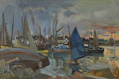 null André PLANSON (1898-1981)
Bord de mer, 1957
Huile sur toile, signée et datée...
