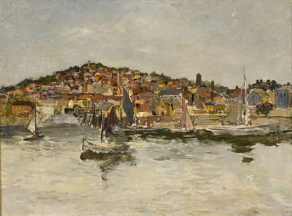 null Marcel François LEPRIN (1891-1933)
The center basin in Honfleur
Oil on canvas,...