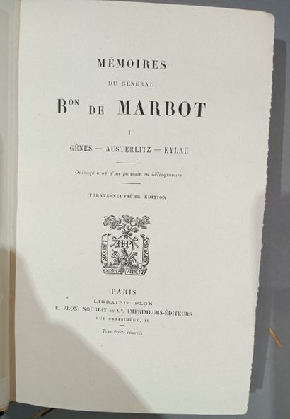 null Mémoires du général Marbot, trois volumes dans leur emboitage.

On joint : 
Huit...