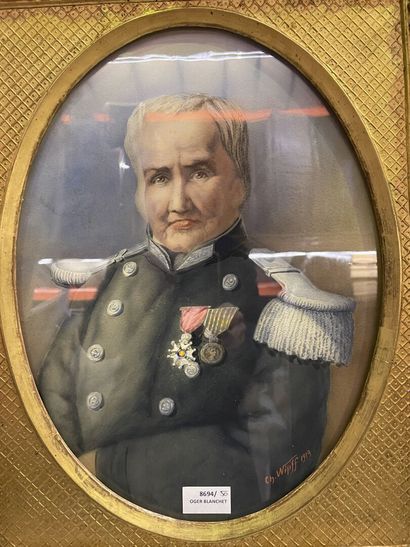 null CH.WIPFF
Portrait de Marie Angélique Duchemin-Brulon (1772-1859) en uniforme
Pastel...