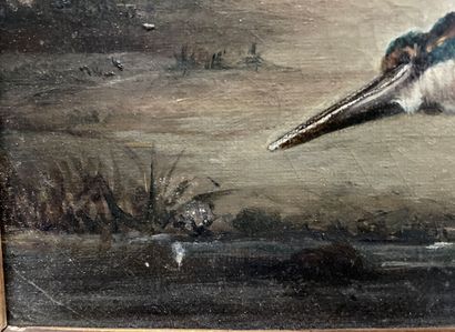 null Ernest DALTON (1887-1963)
Martin pêcheur dans un paysage
Huile sur toile.
Signée...
