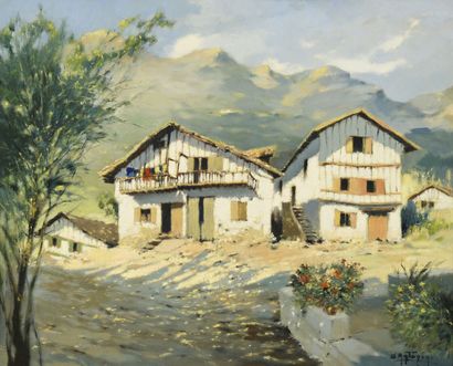 Dante ANTONINI (1914-1985)
Paysage aux maisons...