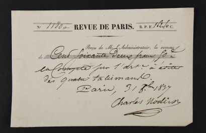 NODIER Charles [Besançon, 1780 - Paris, 1844],...