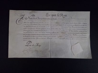 null [Louis XV]
Pièce signée « Louis » secrétaire. Adressée à « Notre cher et bien...