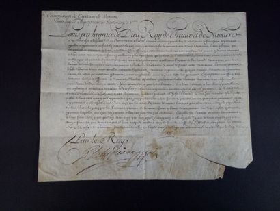 null [Louis XV]
Pièce signée « Louis » secrétaire. Adressée à « Notre cher et bien...