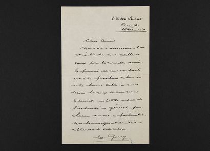 null GOERG Édouard [Sydney, 1893 - Callian, 1969], peintre français.
Lettre autographe...