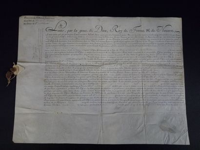 null [Louis XIV]
Pièce signée « Louis » secrétaire. Versailles, 27 mars 1767. Provisions...