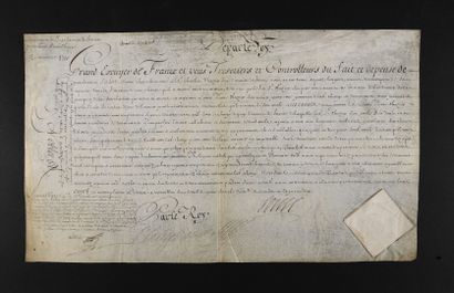 null [Louis XIV- Phelipaux]
Pièce signée « Louis » secrétaire et contresigné par...