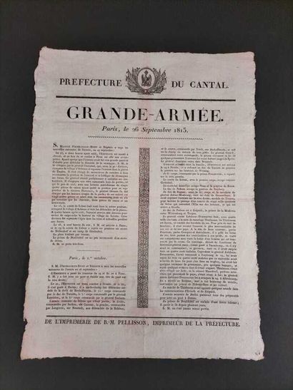 null Bulletin de la Grande Armée
Nouvelle officielle de l'armée, au 26 septembre...