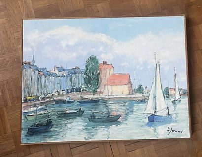 null Two oils on canvas signed Henri JONAS (1934) :

Sailboats in the port, Honfleur...