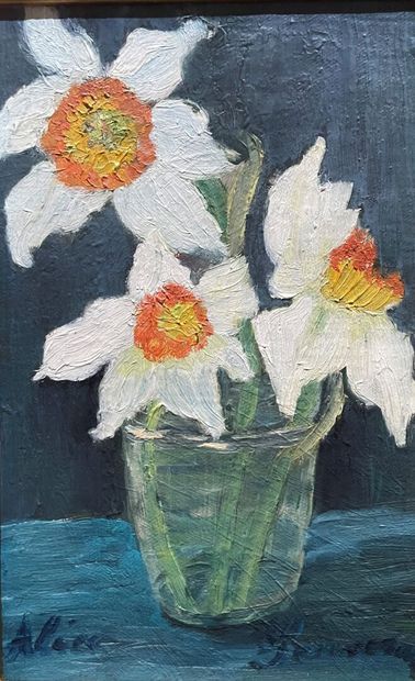 Alice SOUVERAIN (1905-1987)
Bouquet sur fond...