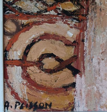 null André PLISSON (1929-2016)
Femme sur le balcon
Huile sur toile signée en bas...
