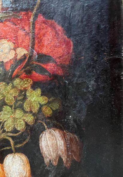 null Ecole hollandaise du XIXème siècle
Bouquet de fleurs et animaux
Huile sur toile
40...