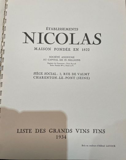 null Lot de livres reliés et brochés dont 5 catalogues Nicolas illustrés 1930, 1931...