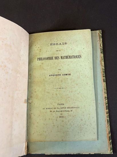COMTE, Auguste - Essais de philosophie mathématique....
