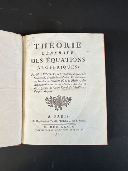 null BEZOUT, Etienne - Théorie générale des équations algébriques. Paris, Ph.-D....