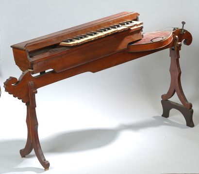 null Monocorde de Poussot comportant un violon et un clavier de trois octaves, monture...
