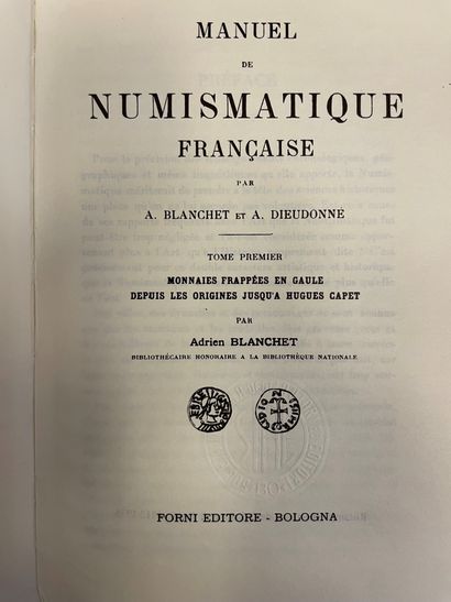 null A. Blanchet et A. Dieudonné. Manuel de Numismatique
Française.
4 volumes, [1912-1936],...