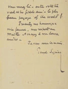 SIGNAC Paul [Paris, 1863 - id., 1935] Peintre français. Lettre autographe signée,...