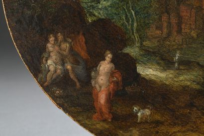 null Jan BRUEGHEL THE ANCIENT
(Brussels 1568 - Antwerp 1625)
Lot and his daughters
Round...