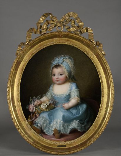 null Elisabeth VIGÉE LE BRUN
(Paris 1755 - 1842)
Portrait de Sophie d'Artois assise
Toile...