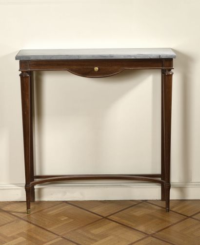 Mahogany console table with a simulated drawer,...