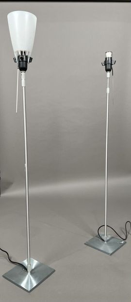 null Paolo RIZZATO for LUCE PLAN 
Four adjustable floor lamps with aluminum structure,...