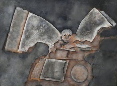 null Paul RAMBIÉ (1919-2020)
L'ange aux ailes déployées
Oil on panel, signed with...