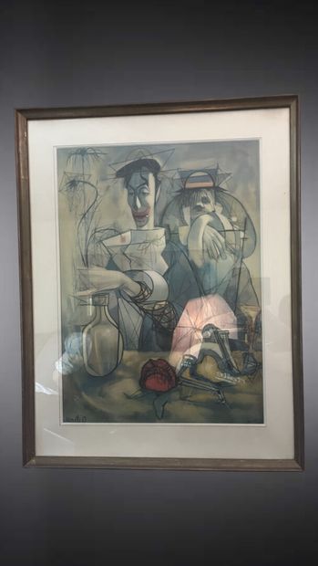 null MORETTI
Composition with clowns
Print signed and dated 67.
58 x 44 cm