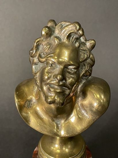 null In the taste of CLODION. 
Le coup de vent. 
Bronze proof with golden patina....