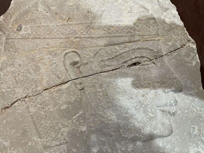 null In the Egyptian style
Pharaoh's head
Limestone bas-relief carved in light relief....
