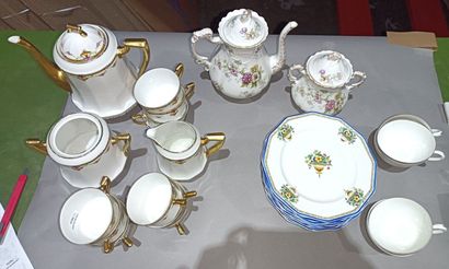 null Tea and coffee set including teapot, milk jug, sugar bowl, ten cups and eleven...