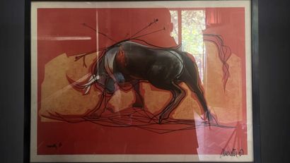 null Printed reproduction after MORETTI "Bull". 
34.5 x 50cm