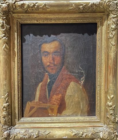 null 19th century French school
Self-portrait 
Oil on canvas.
Significant tears.
27.5...