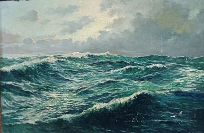 null Max CHAILLOUX (19th - 20th century)
The wave. 
Oil on canvas, signed lower right....