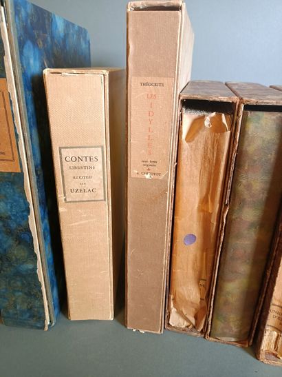 null Lot of miscellaneous books in slipcases including Contes libertins illustrés,...